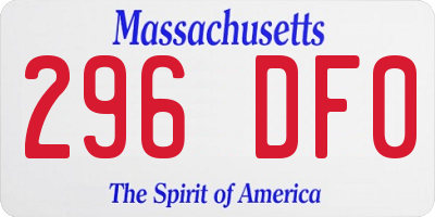 MA license plate 296DF0