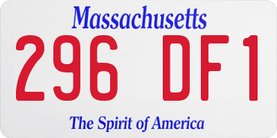 MA license plate 296DF1