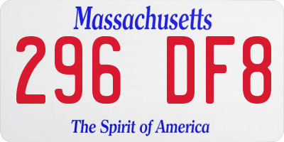 MA license plate 296DF8