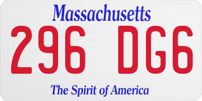MA license plate 296DG6