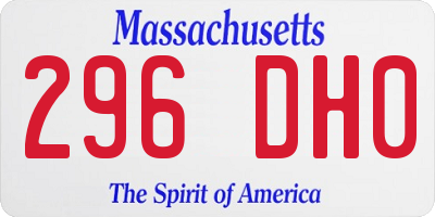 MA license plate 296DH0