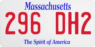 MA license plate 296DH2