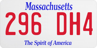 MA license plate 296DH4