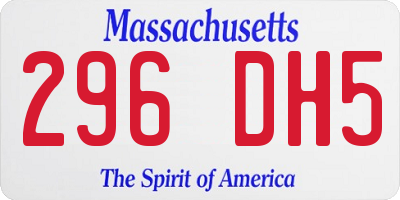 MA license plate 296DH5