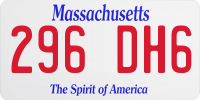 MA license plate 296DH6