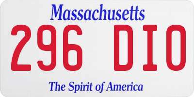 MA license plate 296DI0