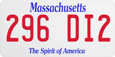 MA license plate 296DI2