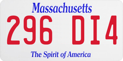 MA license plate 296DI4