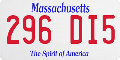 MA license plate 296DI5