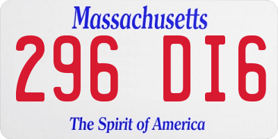 MA license plate 296DI6
