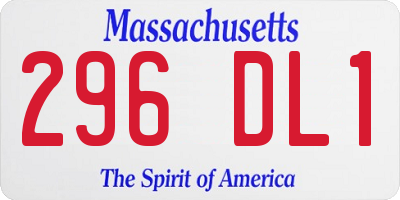 MA license plate 296DL1