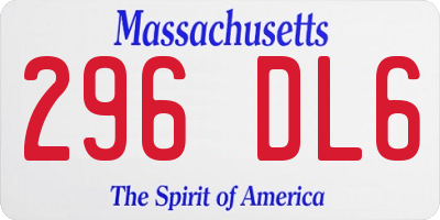 MA license plate 296DL6