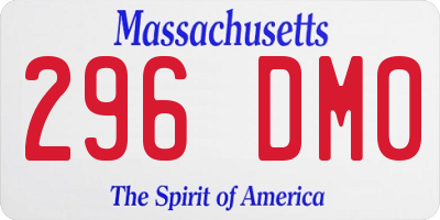 MA license plate 296DM0