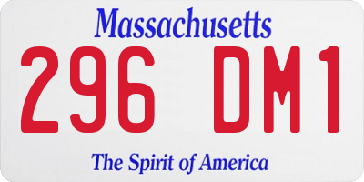 MA license plate 296DM1