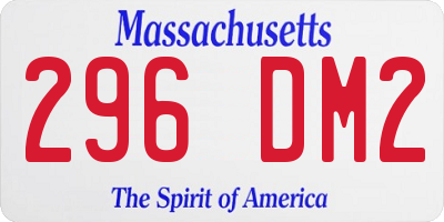 MA license plate 296DM2