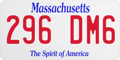 MA license plate 296DM6