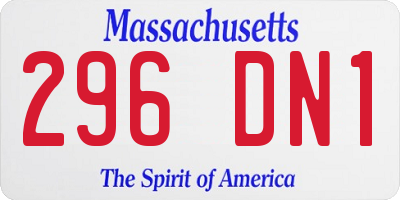 MA license plate 296DN1