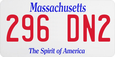 MA license plate 296DN2