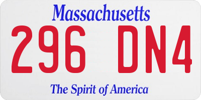 MA license plate 296DN4
