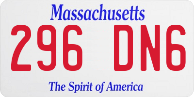 MA license plate 296DN6
