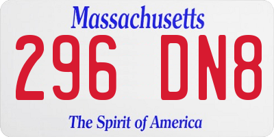 MA license plate 296DN8