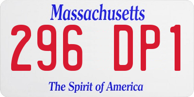 MA license plate 296DP1