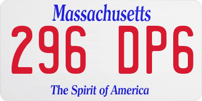 MA license plate 296DP6