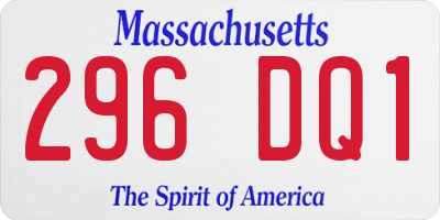 MA license plate 296DQ1