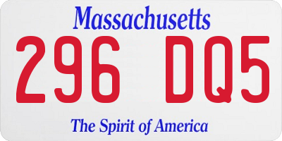 MA license plate 296DQ5