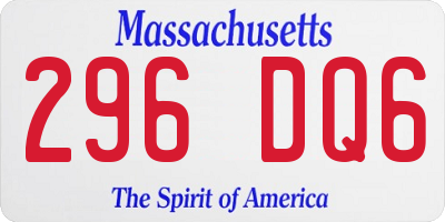 MA license plate 296DQ6