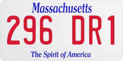 MA license plate 296DR1