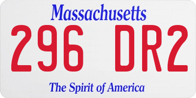 MA license plate 296DR2