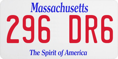 MA license plate 296DR6