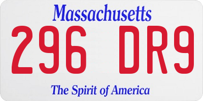 MA license plate 296DR9