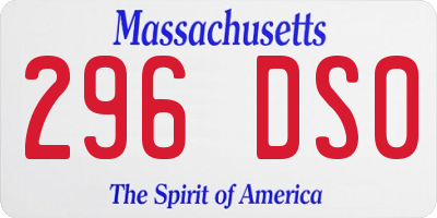 MA license plate 296DS0