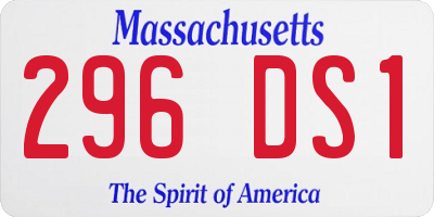 MA license plate 296DS1