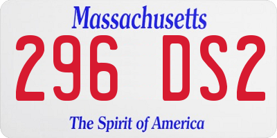 MA license plate 296DS2