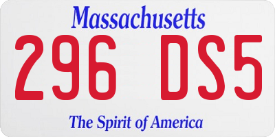MA license plate 296DS5