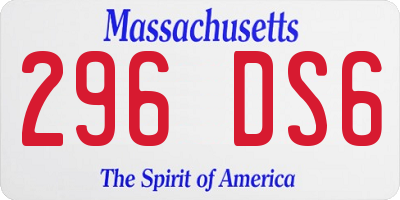 MA license plate 296DS6