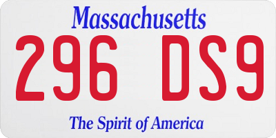 MA license plate 296DS9