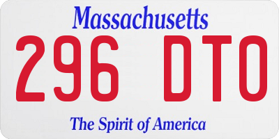 MA license plate 296DT0