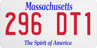 MA license plate 296DT1
