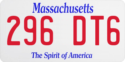 MA license plate 296DT6