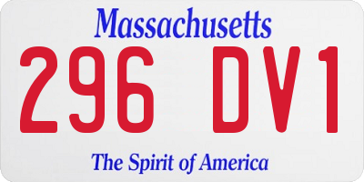 MA license plate 296DV1