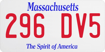 MA license plate 296DV5
