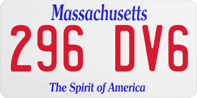 MA license plate 296DV6