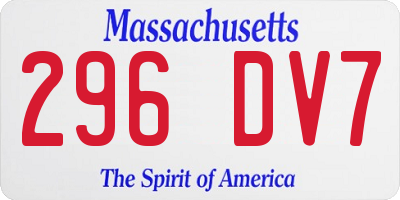 MA license plate 296DV7