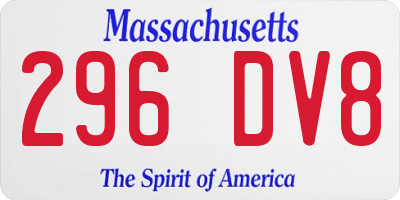 MA license plate 296DV8