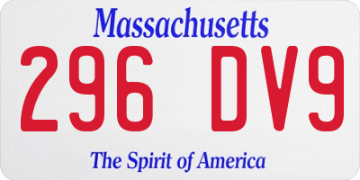 MA license plate 296DV9