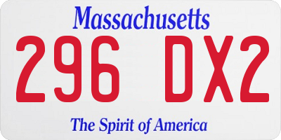MA license plate 296DX2